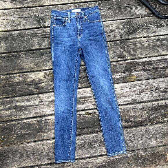 Madewell 10"‎ High-Rise Skinny Jeans Stretch Denim Size 24 Dark Wash - Picture 5 of 10
